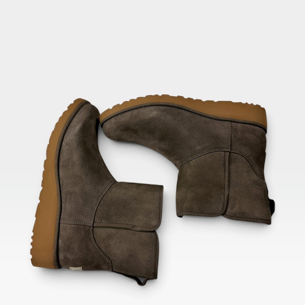 UGG Kristin Ankle Boots 1012497 Womens Size 11 Slate Suede Shearling Wedge NEW - Picture 5 of 10